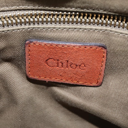 Chloé Chloé Chloe Hand Bag Leather 2way Orange Gold Authentic BA7366