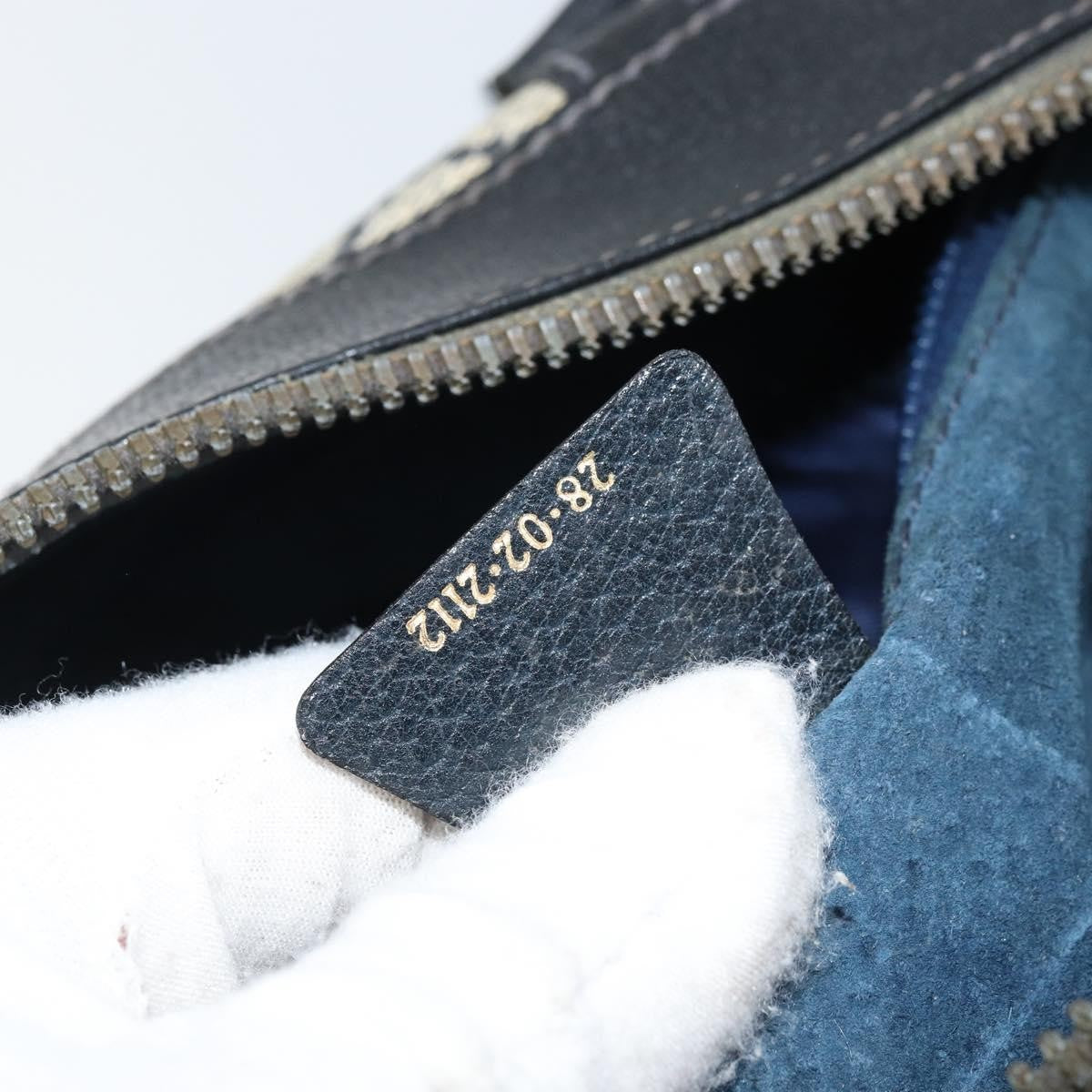 Gucci GUCCI GG Supreme Hand Bag PVC Navy Gold Authentic YKZ165