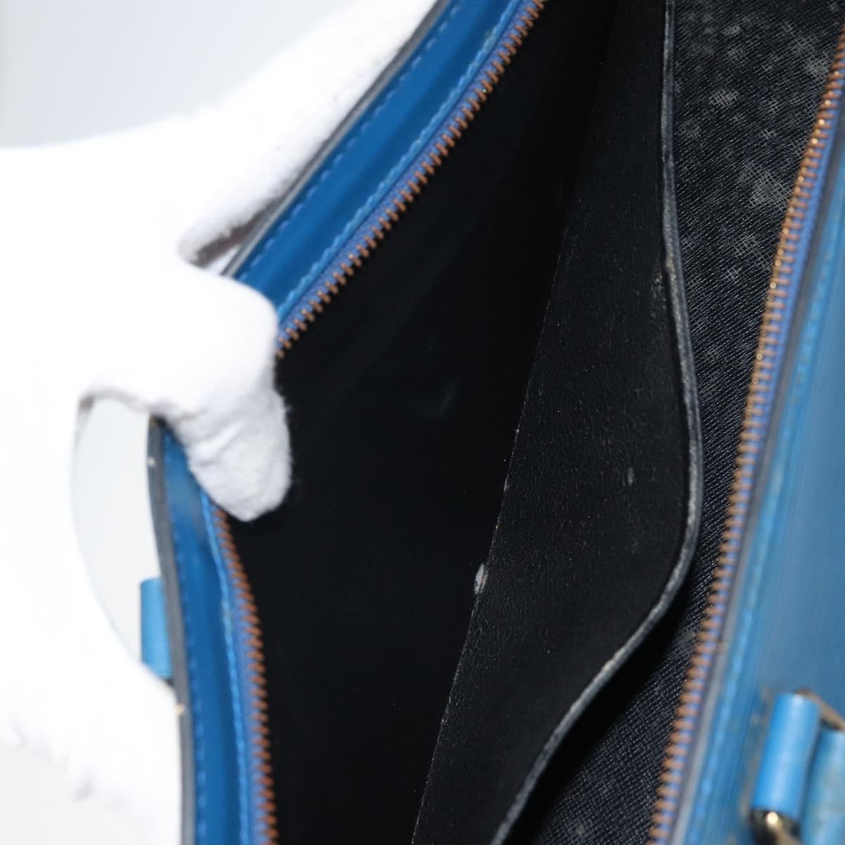 Louis Vuitton LOUIS VUITTON Epi Sac Triangle Hand Bag Blue M52095 LV Authentic 164160