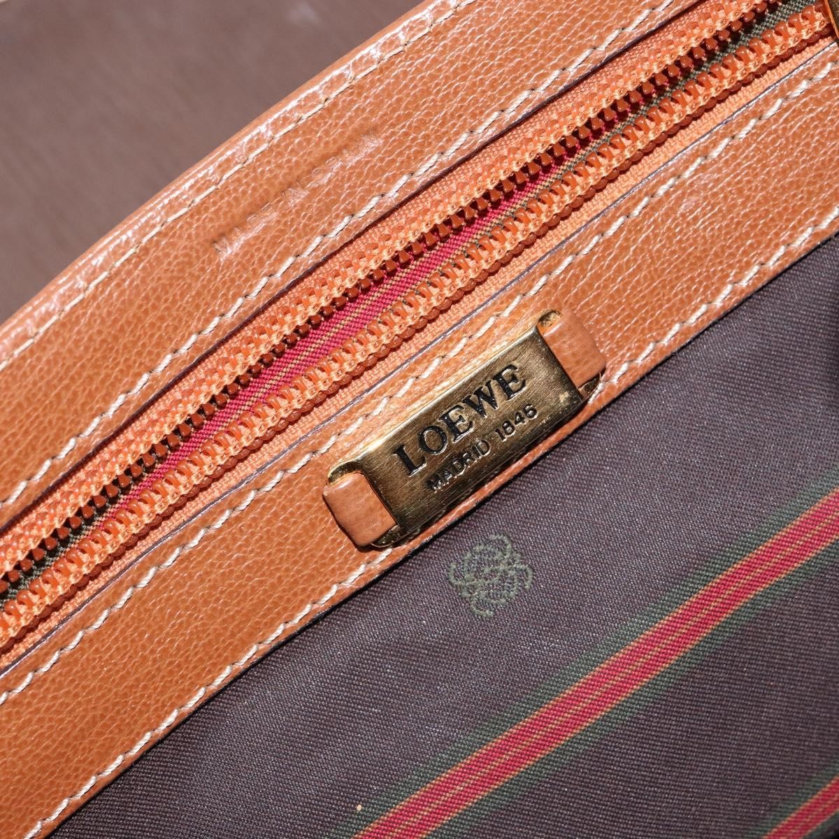 Loewe LOEWE Velazquez Hand Bag Suede Leather Brown Gold Authentic ep11077