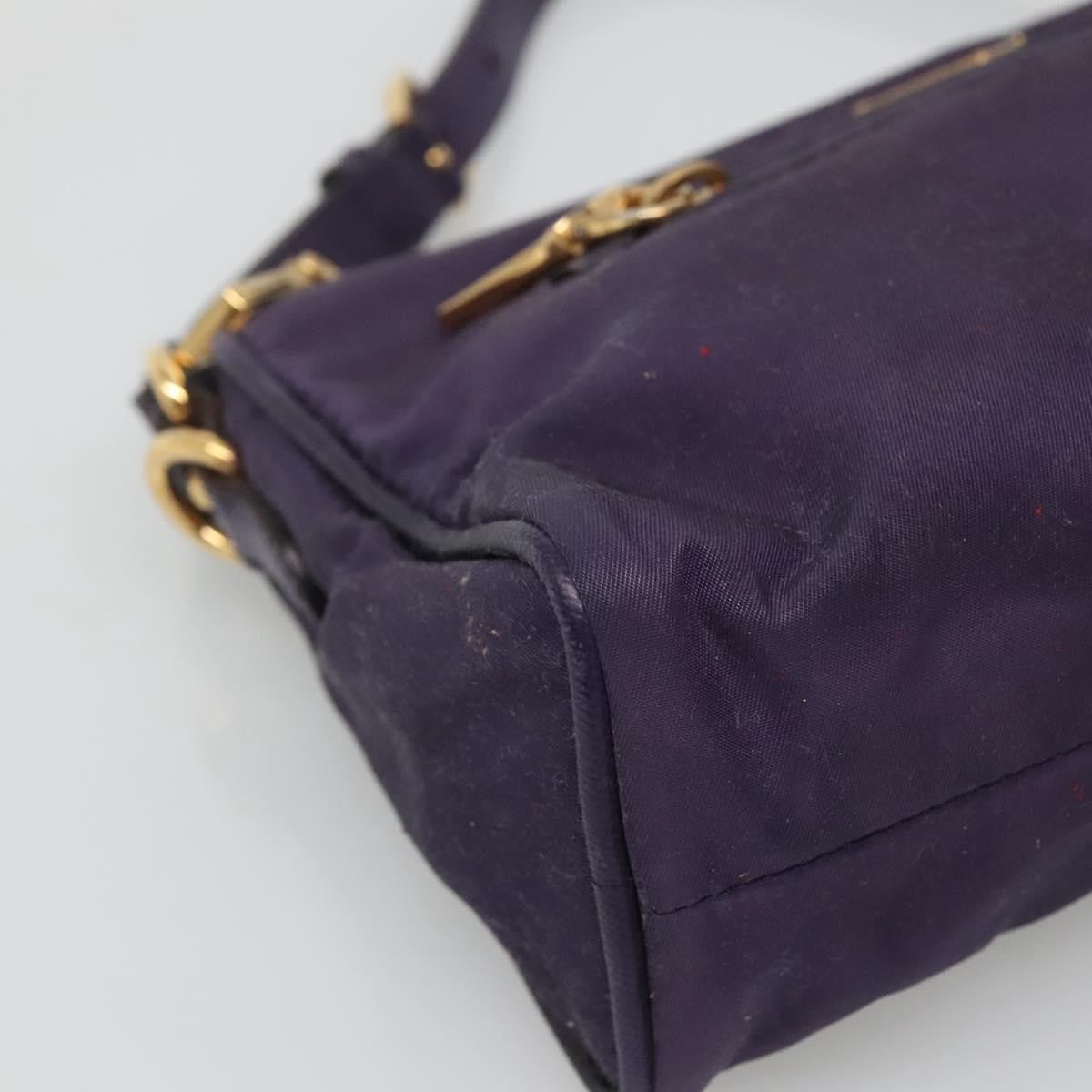 Prada PRADA Shoulder Bag Nylon Purple Gold Authentic 130933