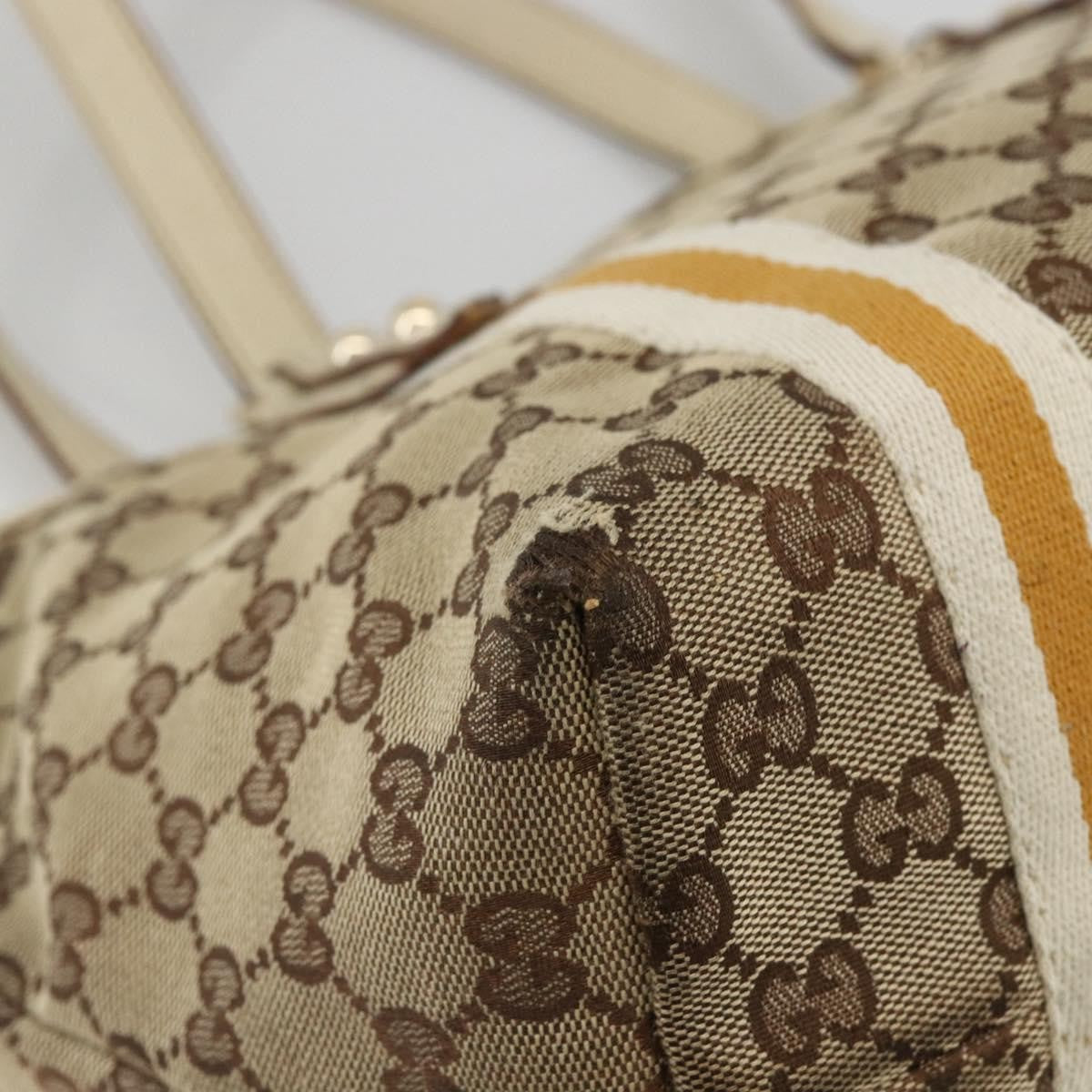 Gucci GUCCI GG Canvas Sherry Line Hand Bag Beige Gold 137396 Authentic ep13635