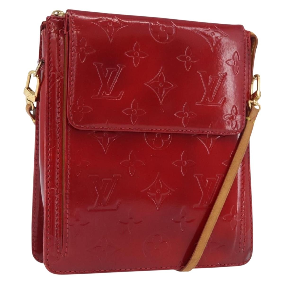 Louis Vuitton LOUIS VUITTON Monogram Vernis Motto Accessory Pouch Red M91137 LV Authentic YKZ724 Bag