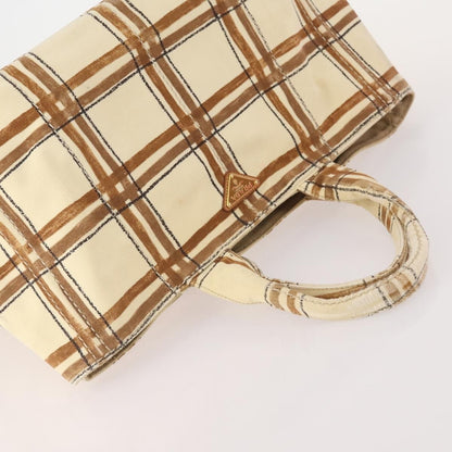 Prada PRADA Canapa Hand Bag Canvas 2 Set Pink Beige Authentic 174968