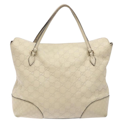 Gucci GUCCI GG Canvas Guccissima Hand Bag Leather White Gold 353120 Authentic bs29328