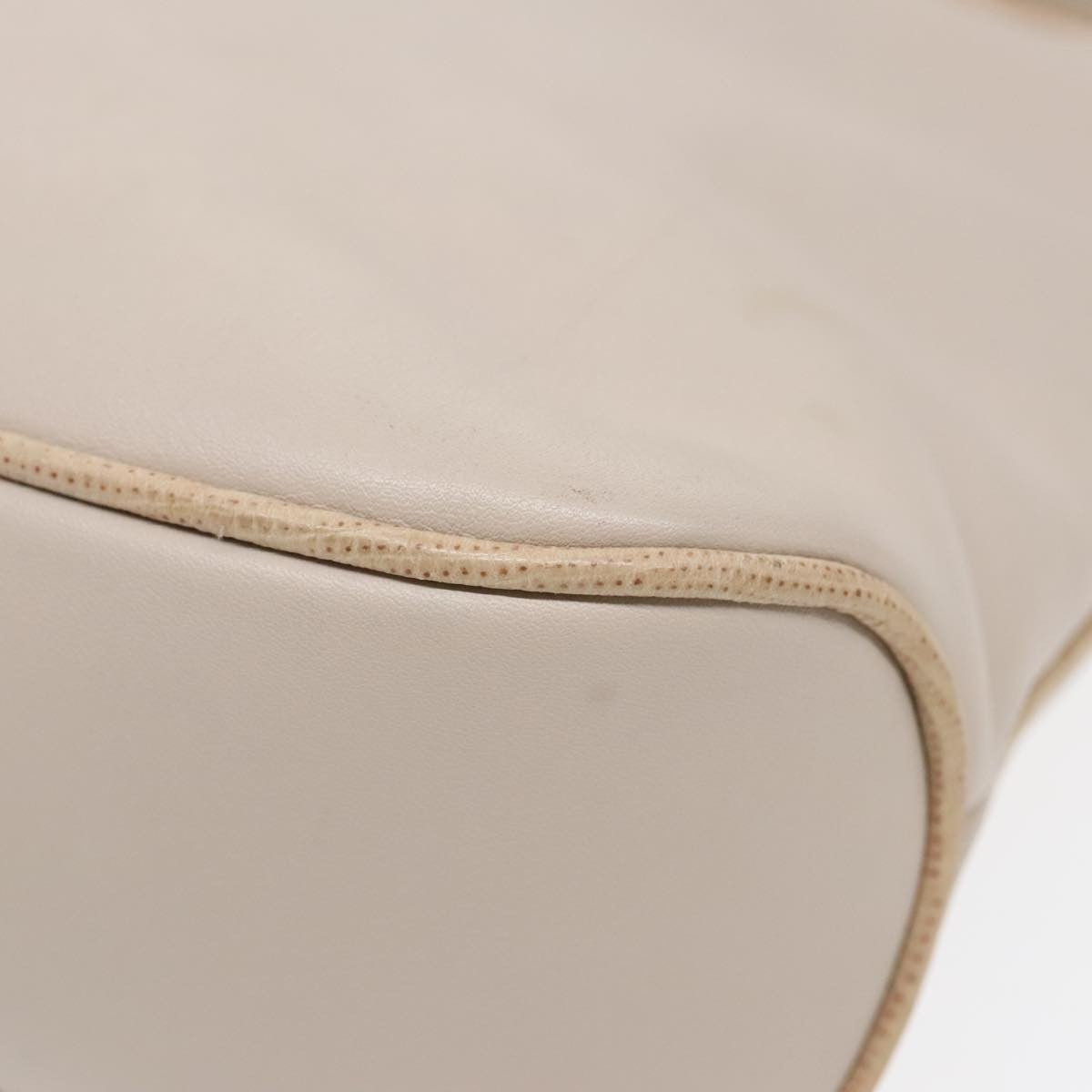 Celine CELINE Horse Carriage Shoulder Bag Leather Beige Gold Authentic 90216