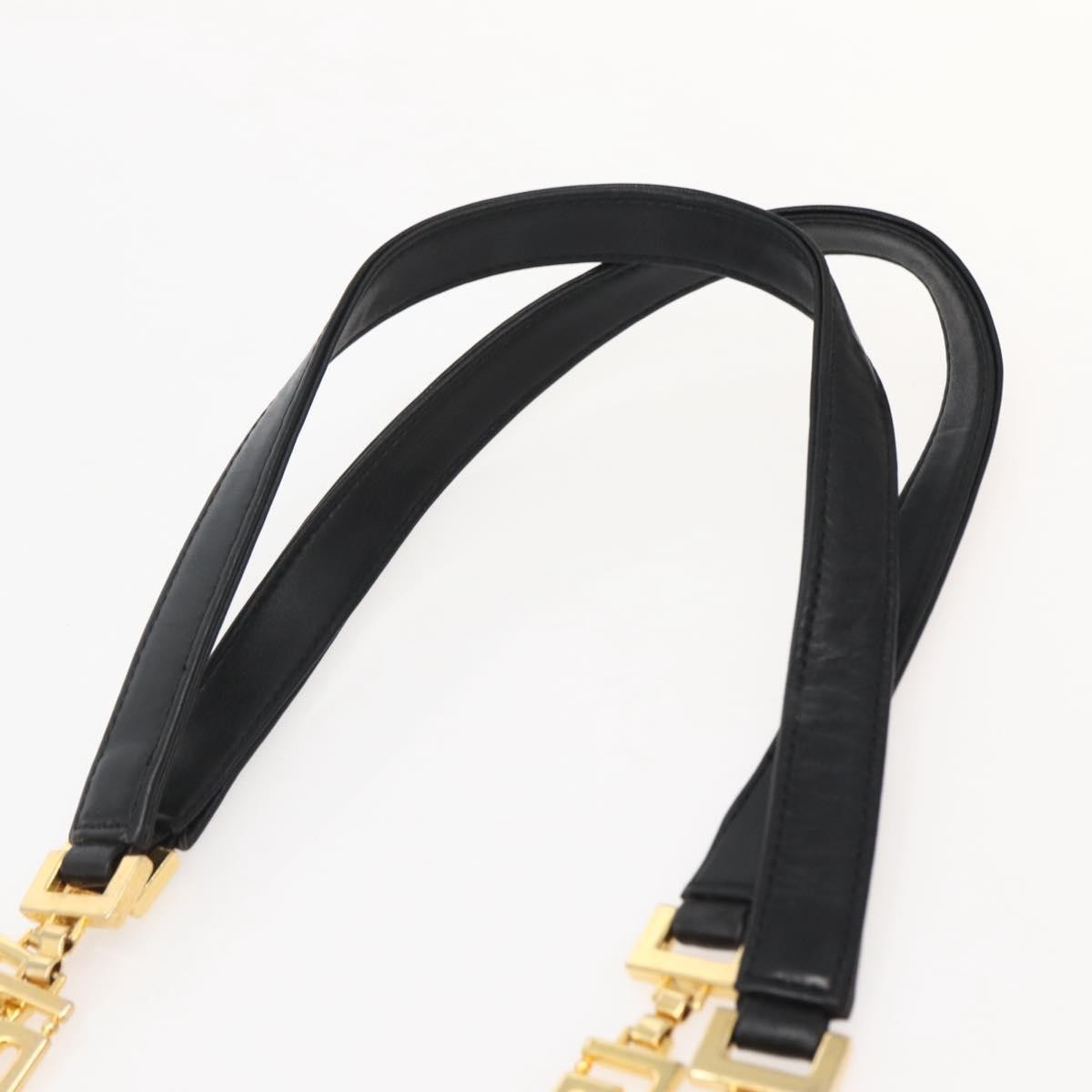 Gianni Versace Gianni Versace Chain Tote Bag Leather Black Gold Authentic bs29493