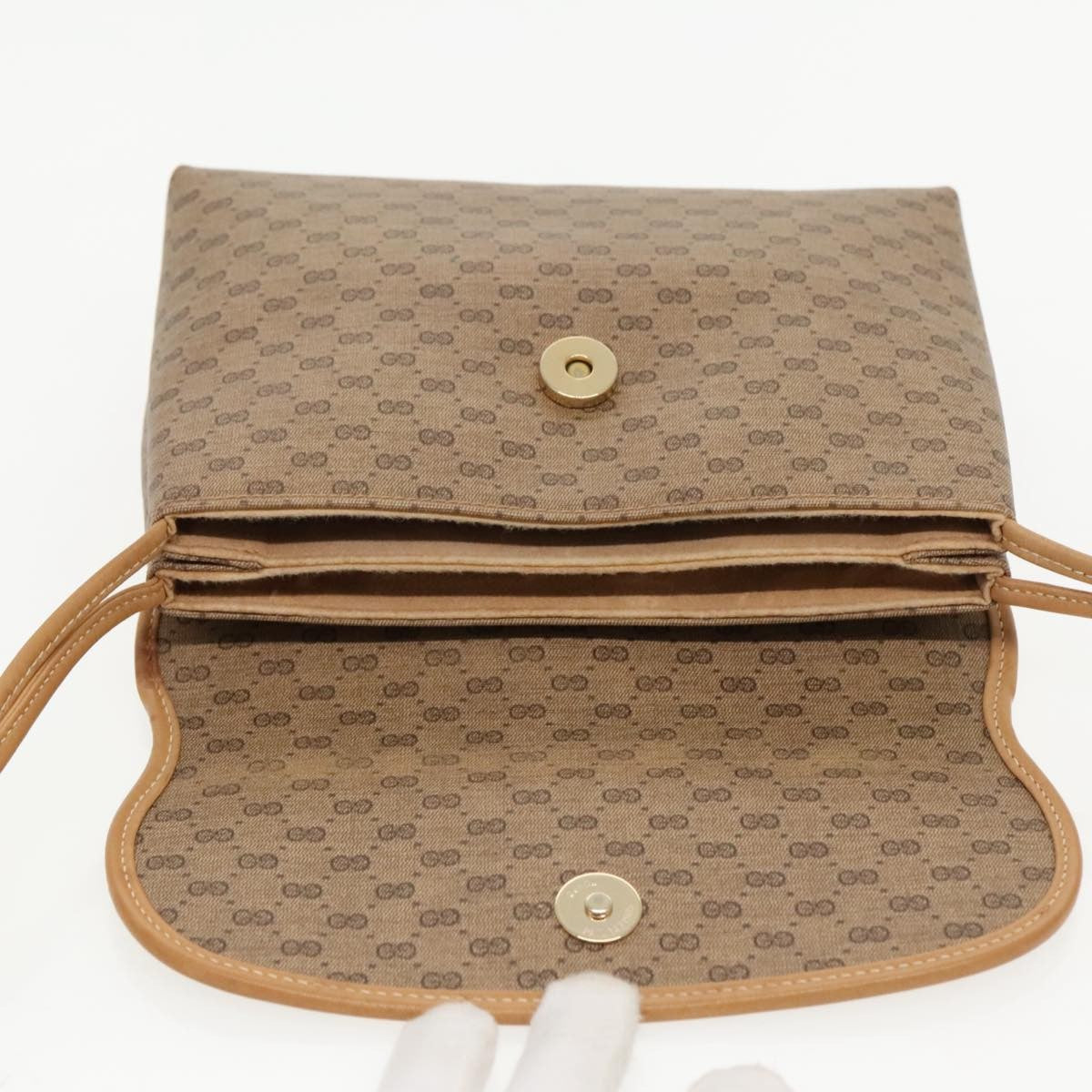 Gucci GUCCI Micro GG Supreme Shoulder Bag PVC Beige Gold 49 007 5548 Authentic th5401