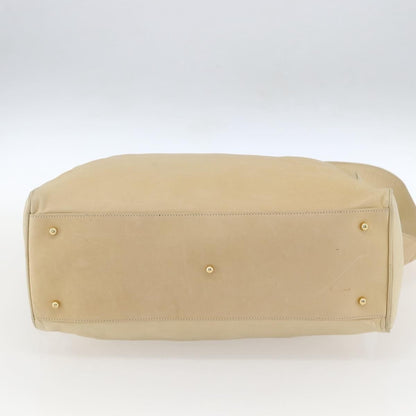 Gucci GUCCI Bamboo Hand Bag Leather 2way Beige Gold Authentic bs31889