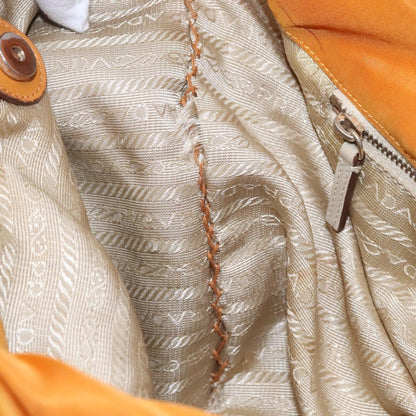 Prada PRADA Shoulder Bag Nylon Orange Gold Authentic EC663