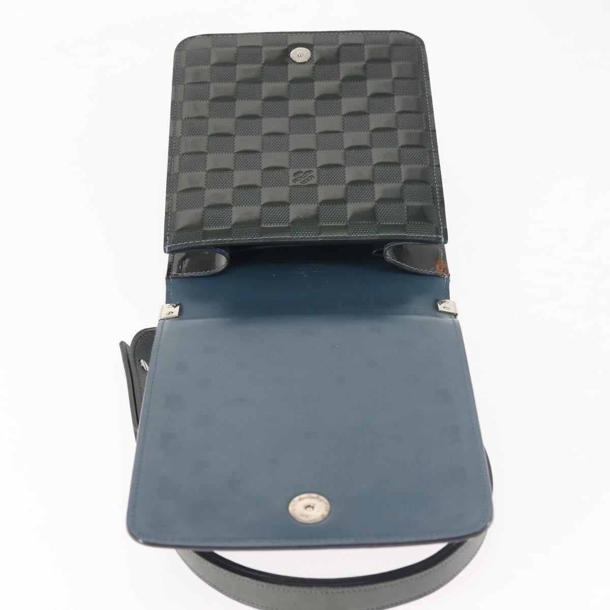 Louis Vuitton LOUIS VUITTON Damier Vernis Club Bag Green Petrol Blue M92128 LV Authentic BA5815