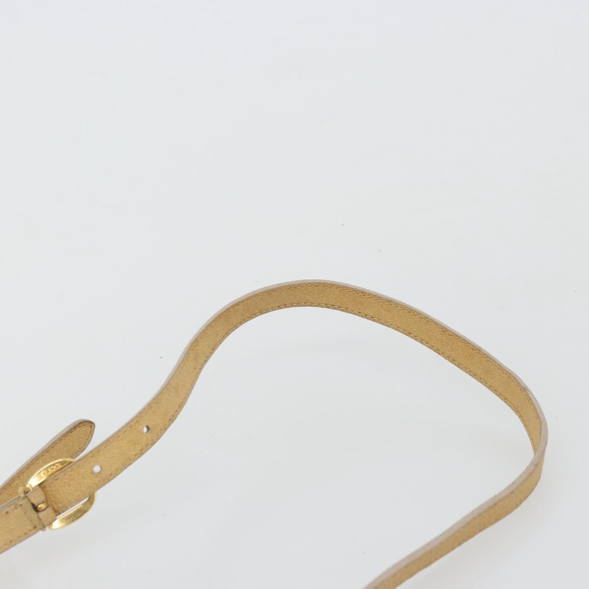 Gucci GUCCI Saddle Shoulder Bag Suede Beige Gold Authentic ep14557