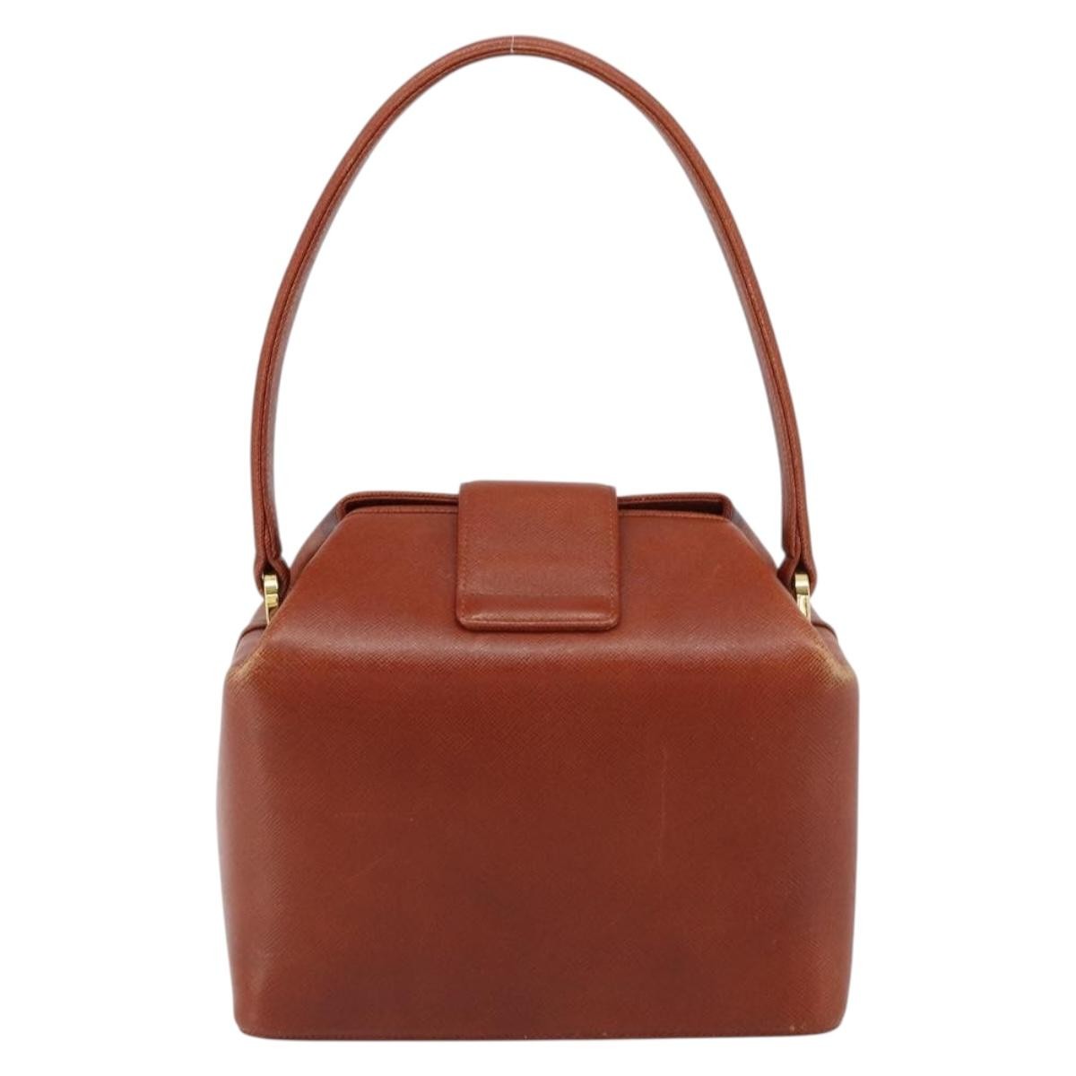 Givenchy GIVENCHY Hand Bag Leather Brown Gold Authentic 159082