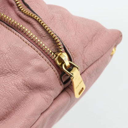 Miu Miu Miu Miu Hand Bag Leather Pink Gold Authentic 180081