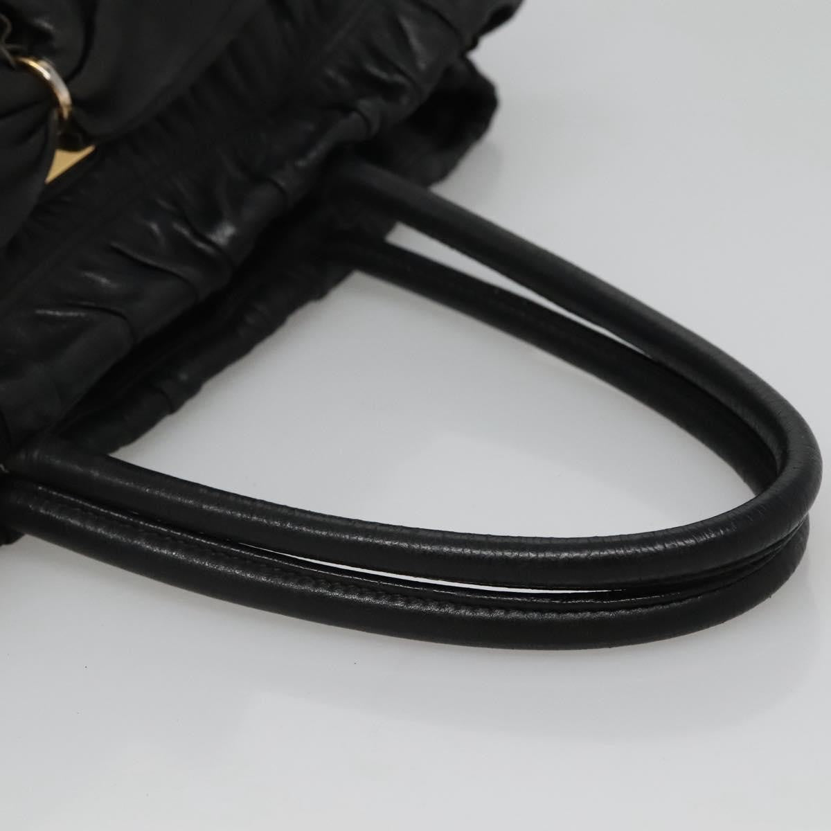 Prada PRADA Hand Bag Leather 2way Black Authentic hk2413
