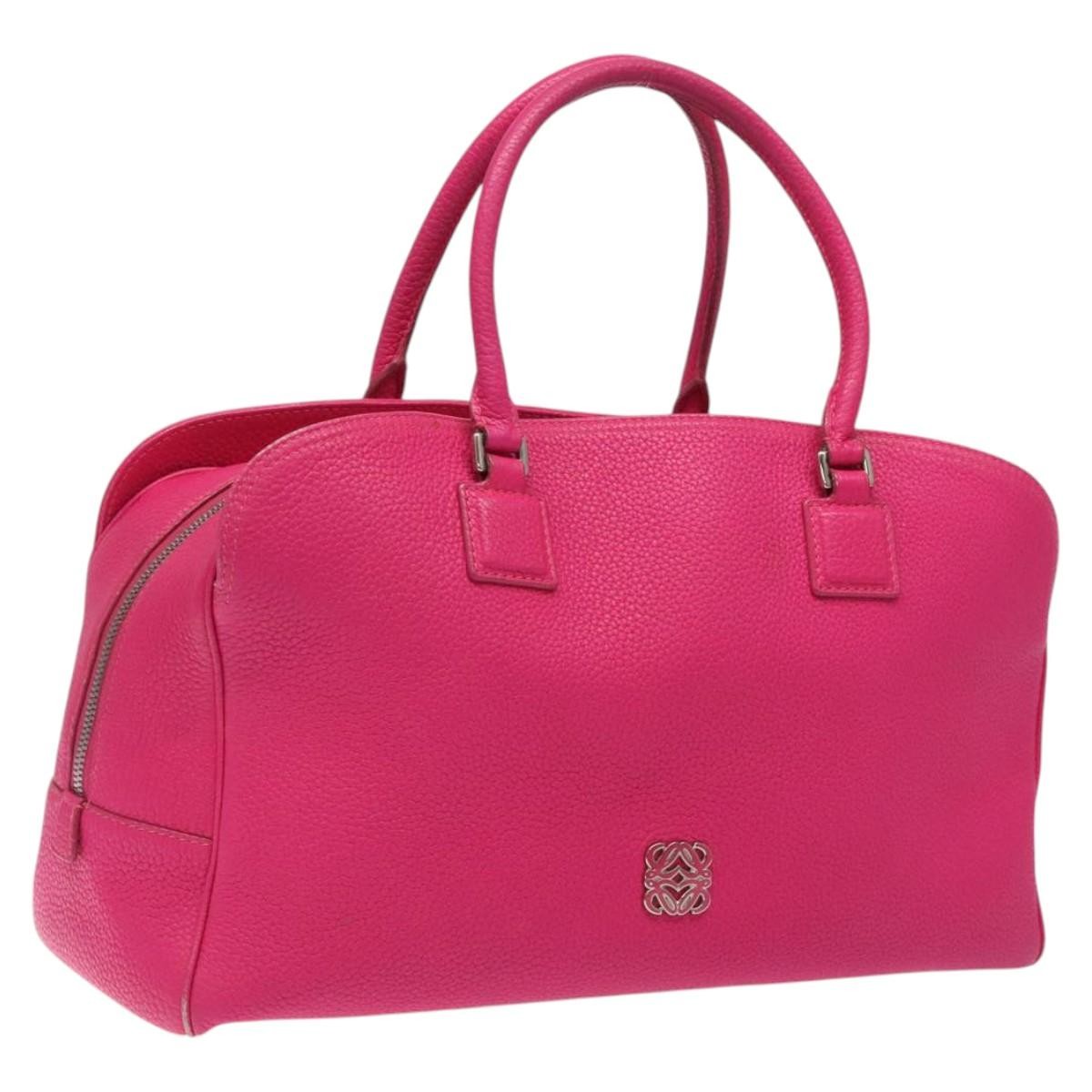 Loewe LOEWE Anagram Hand Bag Leather Pink Gold Authentic yk17930