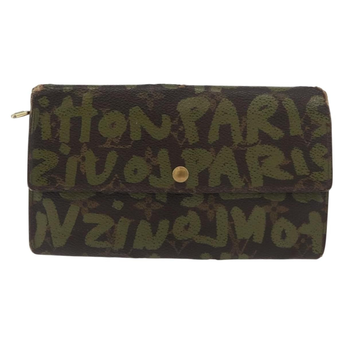 Louis Vuitton LOUIS VUITTON Graffiti Porte Monnaie Credit Wallet Khaki M92188 Authentic ARZ914 Bag