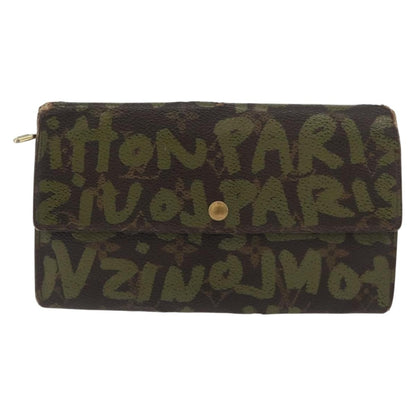 Louis Vuitton LOUIS VUITTON Graffiti Porte Monnaie Credit Wallet Khaki M92188 Authentic ARZ914 Bag