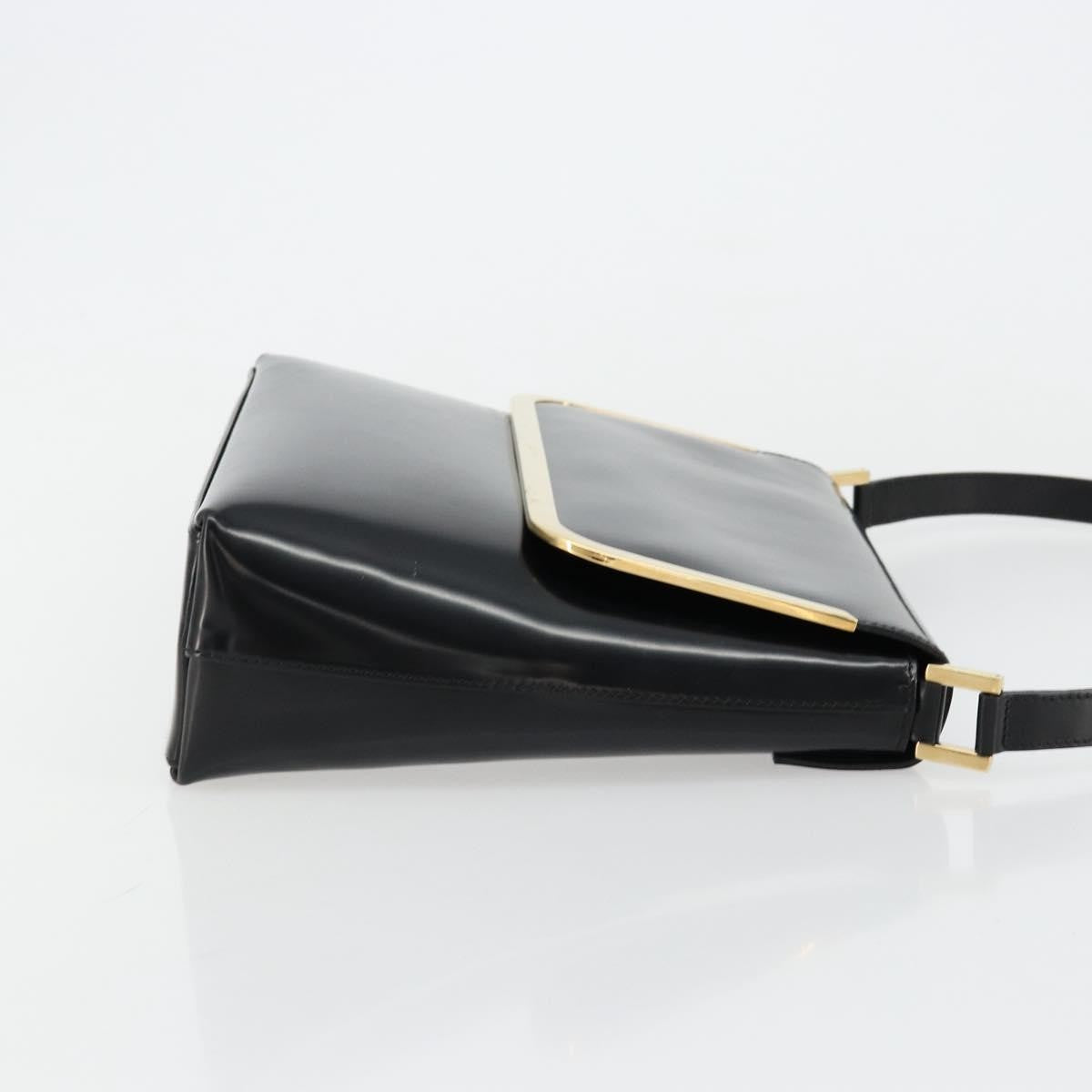 Gucci GUCCI Shoulder Bag Patent leather Black Gold 001 2113 1792 Authentic 149795