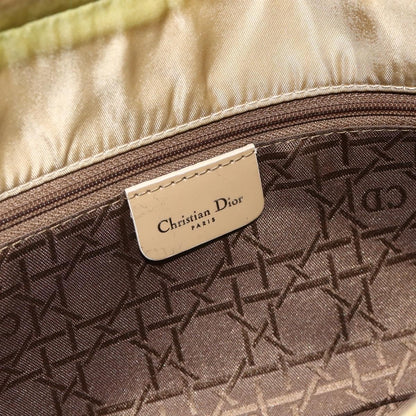 Dior Christian Dior Maris Pearl Shoulder Bag Nylon Beige Silver Authentic 180083