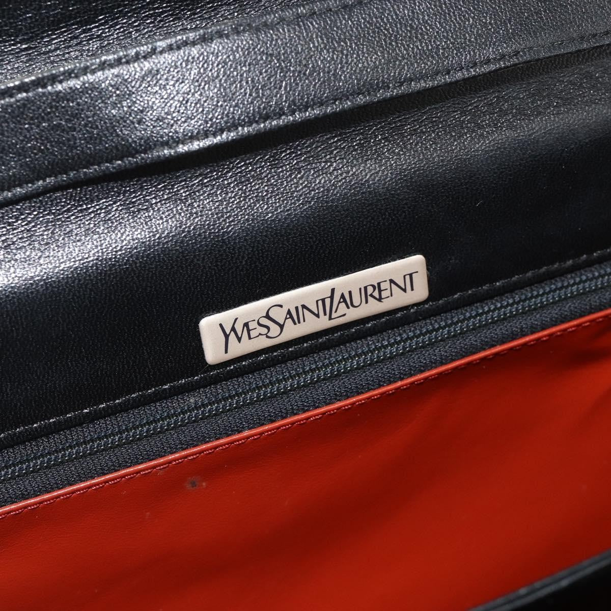 Saint Laurent SAINT LAURENT Shoulder Bag Leather Black Silver Authentic 176228