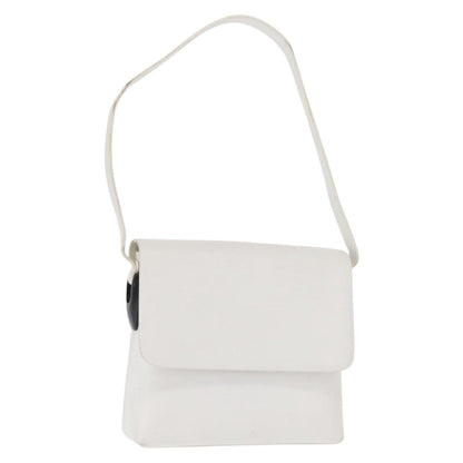 Gucci GUCCI Shoulder Bag Leather White Silver 001 1998 1767 Authentic BA5637