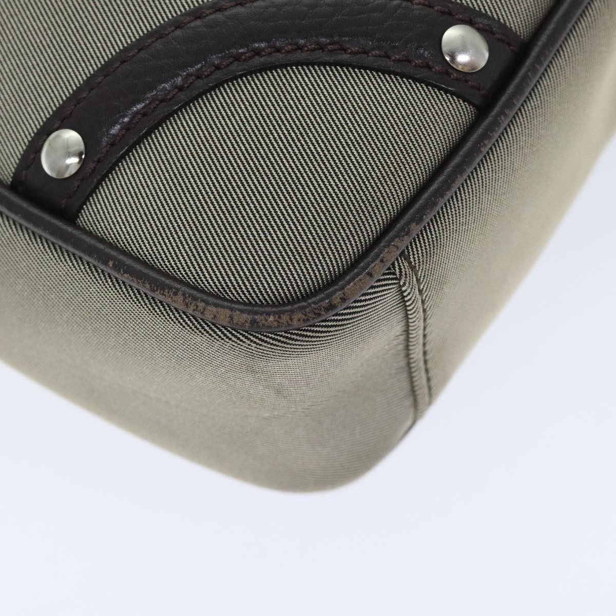 Burberry BURBERRY Nova Check Shoulder Bag Nylon Leather Gray Beige Silver Authentic 92799