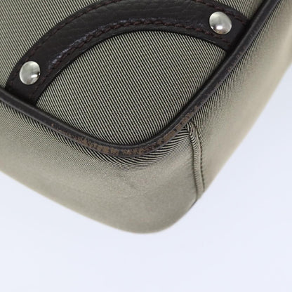Burberry BURBERRY Nova Check Shoulder Bag Nylon Leather Gray Beige Silver Authentic 92799