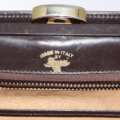 Gucci GUCCI Hand Bag Leather Brown Gold Authentic ep9221