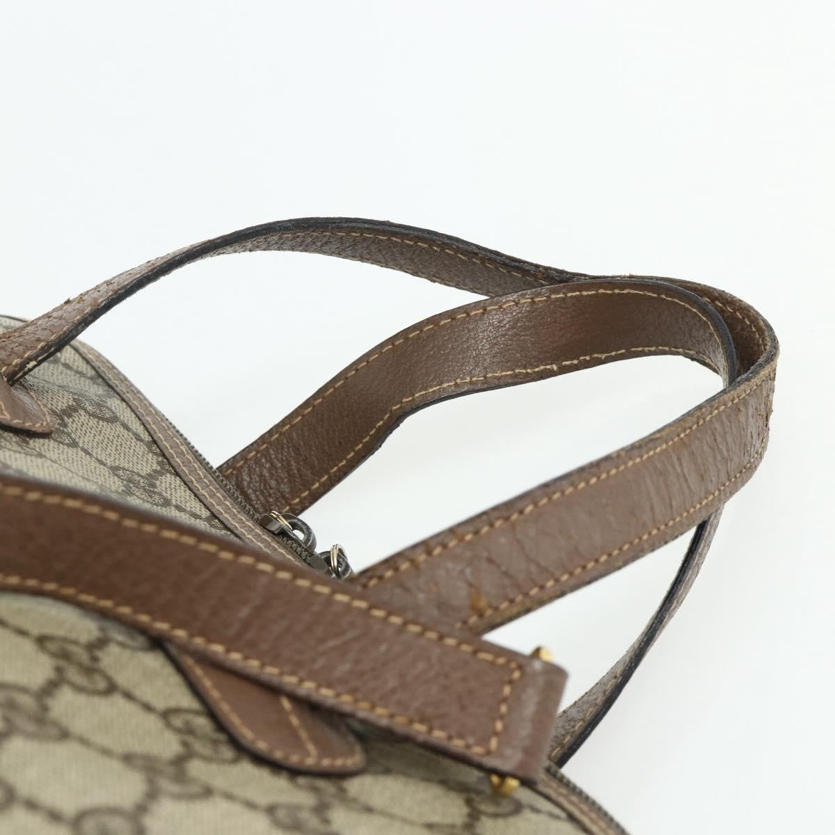 Gucci GUCCI GG Supreme Hand Bag PVC 2way Beige Gold Authentic 179199