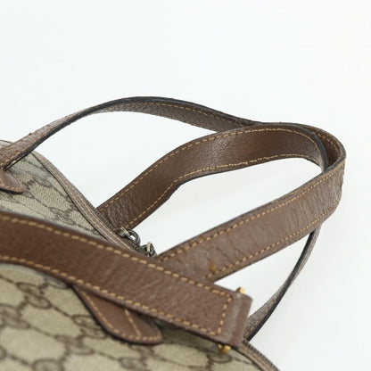 Gucci GUCCI GG Supreme Hand Bag PVC 2way Beige Gold Authentic 179199