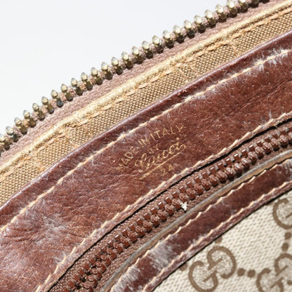 Gucci GUCCI GG Supreme Web Sherry Line Hand Bag PVC 2way Beige Gold Authentic ti3926