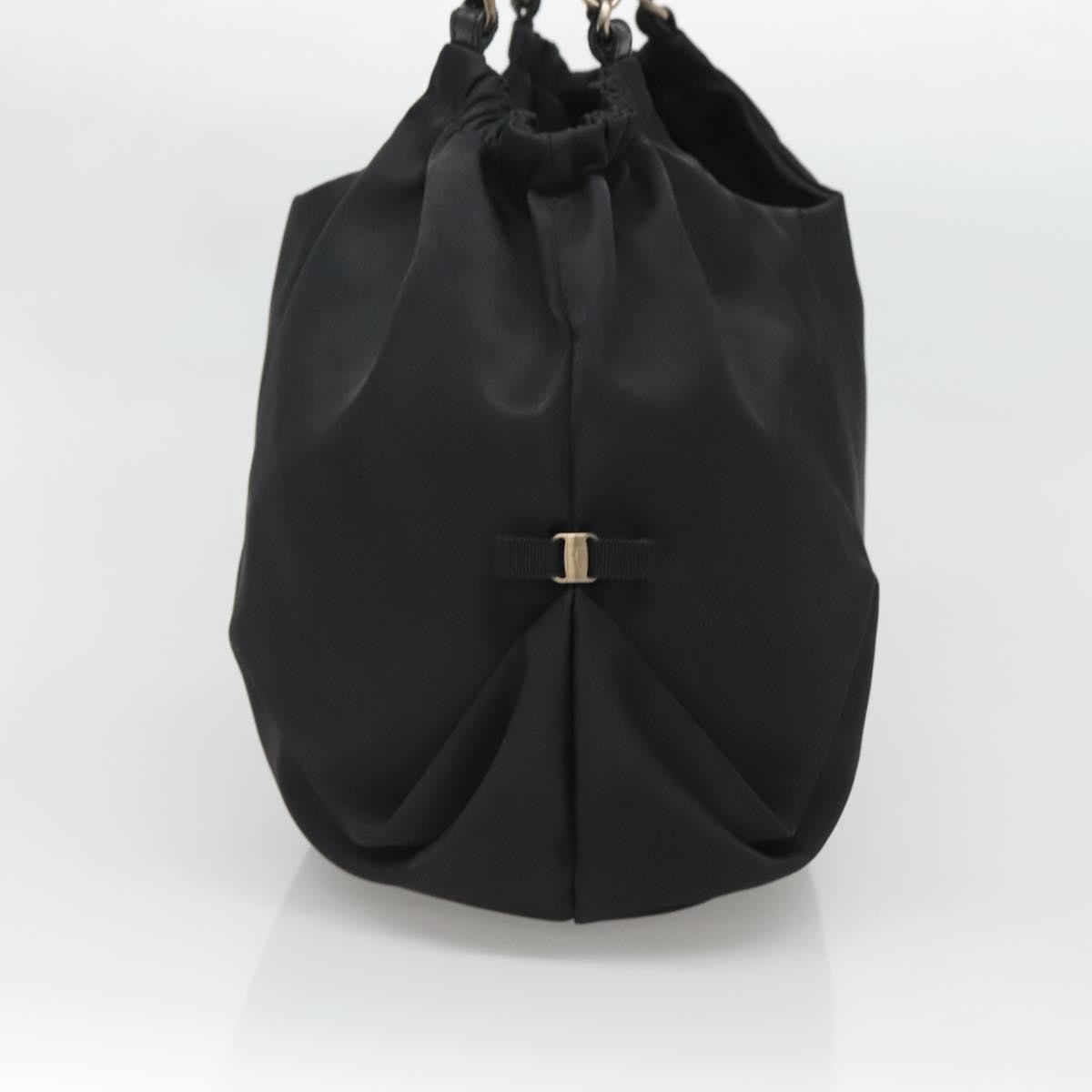 Salvatore Ferragamo Salvatore Ferragamo Chain Shoulder Bag Nylon Black Authentic 129646