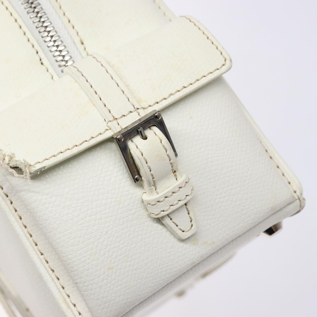 Loewe LOEWE Hand Bag Leather White Silver Authentic BA5296
