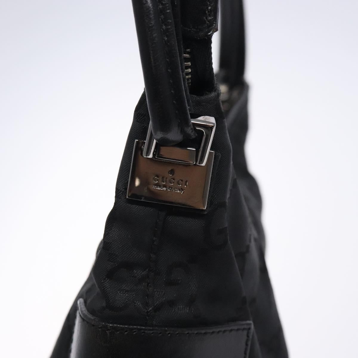 Gucci GUCCI GG Canvas Shoulder Bag Nylon Black Silver 001 3766 Authentic BA4115