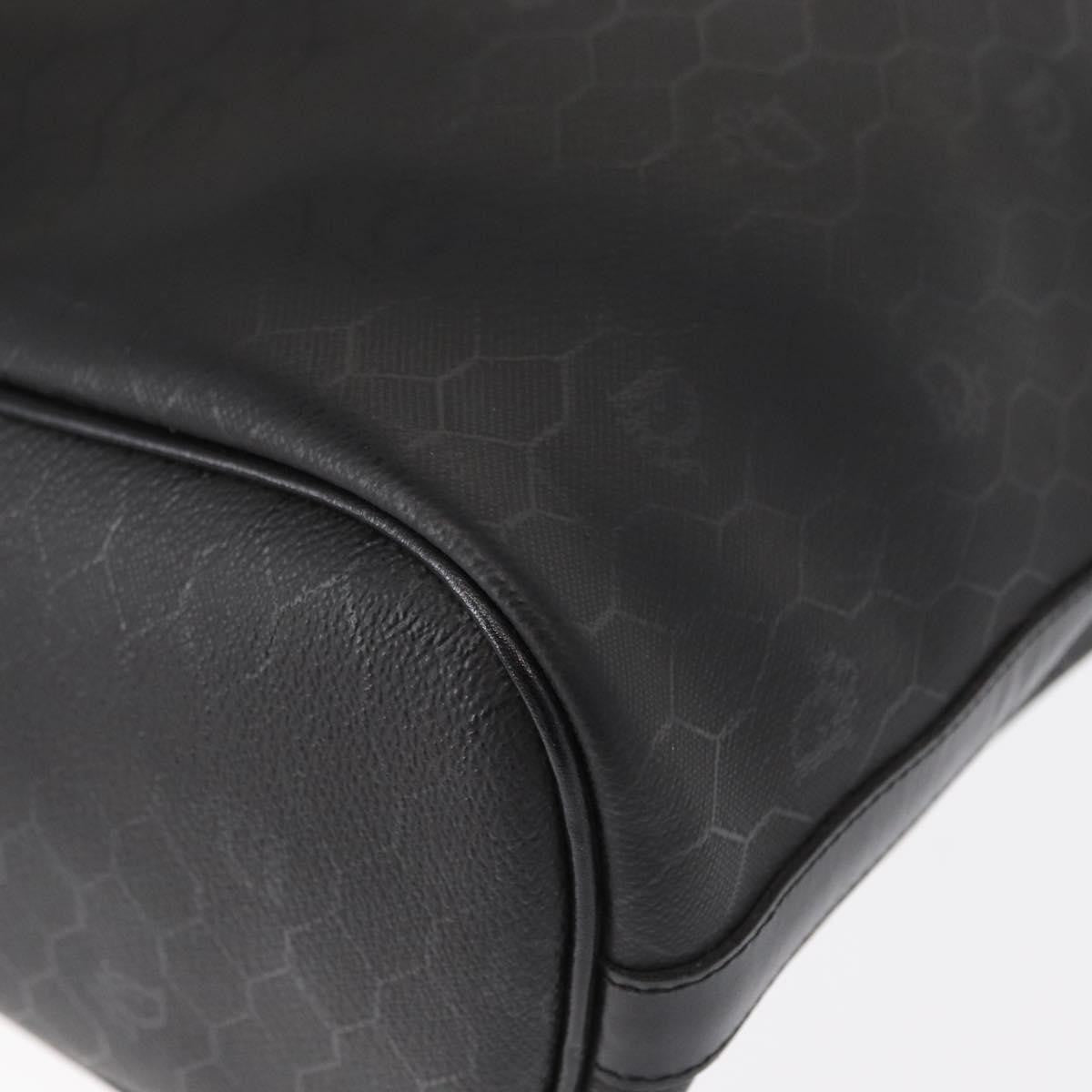 Dior Christian Dior Honeycomb Canvas Shoulder Bag PVC Black Gold Authentic 161139