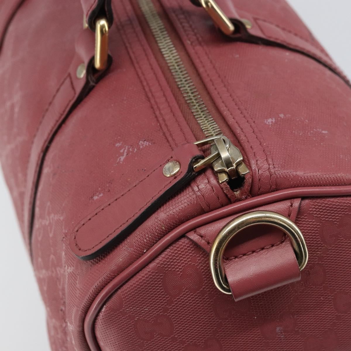 Gucci GUCCI GG Implementation Boston Bag PVC Gold Pink 193603 Authentic 166330