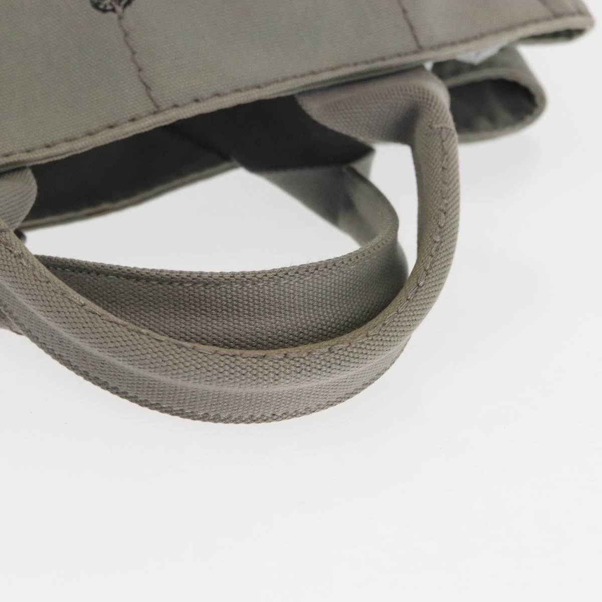 Prada PRADA Canapa MM Hand Bag Canvas Gray Silver Authentic hk3116