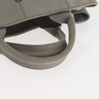 Prada PRADA Canapa MM Hand Bag Canvas Gray Silver Authentic hk3116