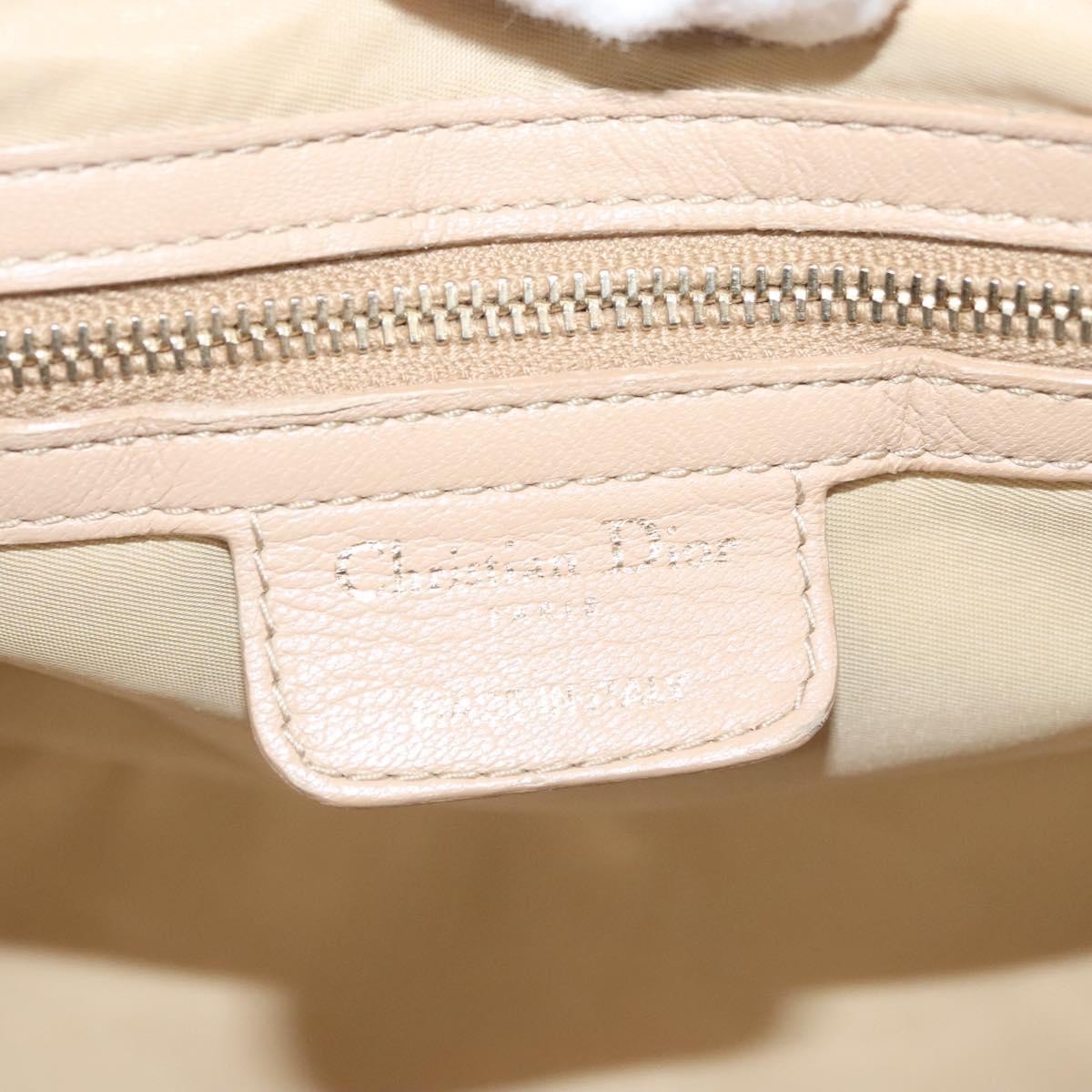 Dior Christian Dior Canage Hand Bag Nylon Beige Gold Authentic mr1376