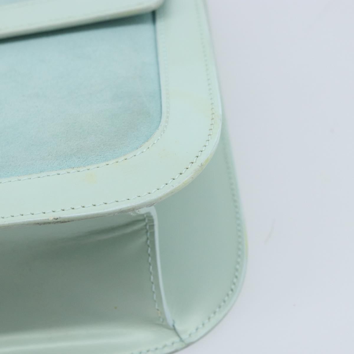 Loewe LOEWE Hand Bag Suede Baby Blue Gold Authentic YKZ454