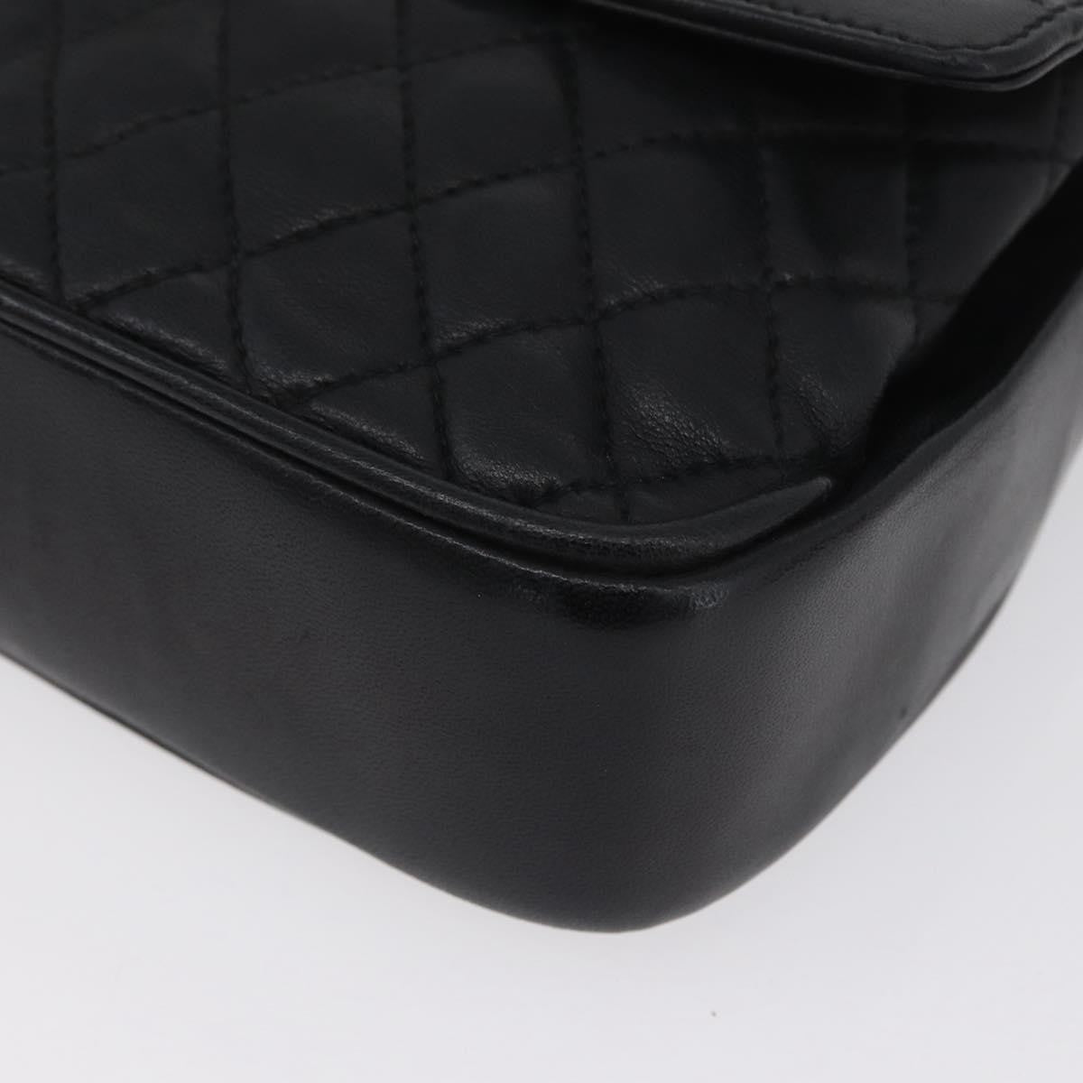 BALLY BALLY Chain Shoulder Bag Leather Black Gold Authentic BA10906