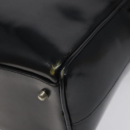 Gucci GUCCI Hand Bag Patent Leather Black Silver 000 1274 0505 Authentic ep8594