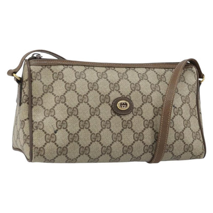 Gucci GUCCI GG Supreme Shoulder Bag PVC Beige Gold 89 01 021 Authentic ka3575
