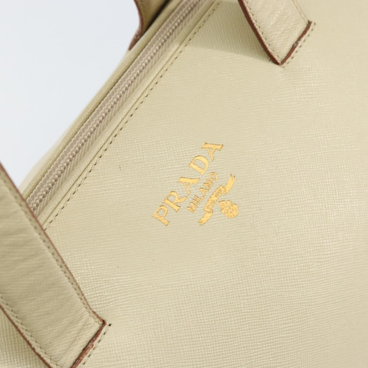 Prada PRADA Hand Bag Leather Beige Authentic BA8175