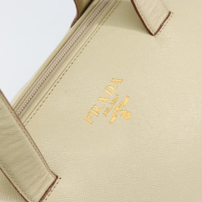 Prada PRADA Hand Bag Leather Beige Authentic BA8175