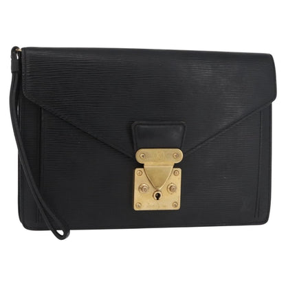 Louis Vuitton LOUIS VUITTON Epi Serie Dragonne Clutch Bag Black Noir M52612 LV Authentic bs35123