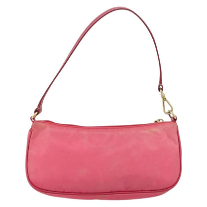 Prada PRADA Shoulder Bag Nylon Leather Pink Gold Authentic 155082