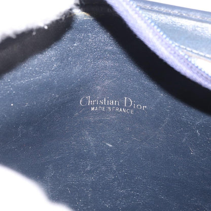 Dior Christian Dior Trotter Canvas Shoulder Bag Navy Gold Authentic 181395