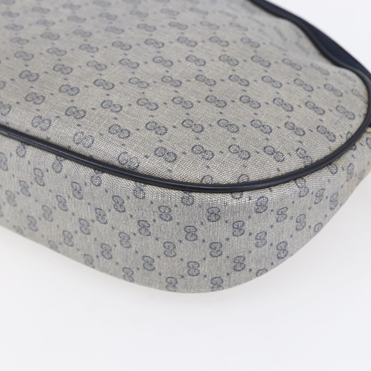 Gucci GUCCI Micro GG Supreme Shoulder Bag PVC Navy Gold Authentic BA7782